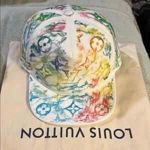 Louis Vuitton White Multicolor Monogram Paint-Splatter Cap